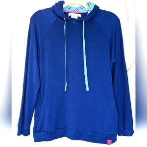 Vera Bradley Royal Blue Hoodie with Pockets, Medium